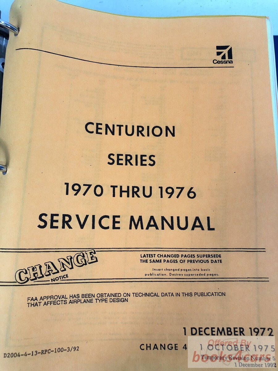 view cover of 1970-1976 210 Centurion Series Shop Service Repair manual by Cessna
