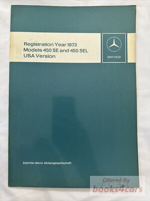 view cover of 1973 Mercedes 450SE and SEL Introduction Into Service Manual