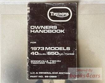 view cover of Owners Manual Handbook for 650 UK 1973
