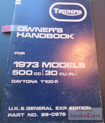 view cover of Owners Manual Handbook for 500 UK 1973