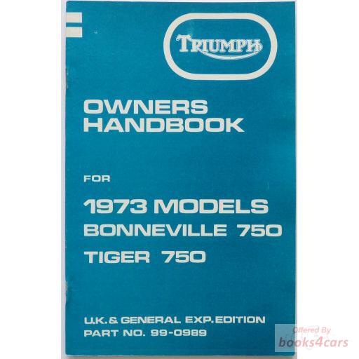 view cover of Owners Manual Handbook for 750 UK 1973