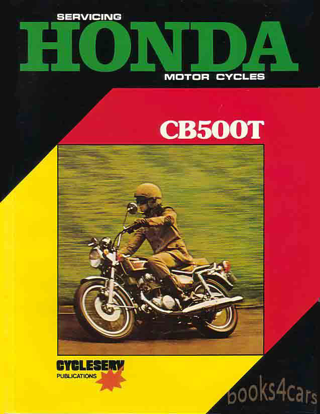 view cover of 1971-1976 CB500T Twin Shop Service Repair Manual for Honda CB500 T over 100 pages on CB 500 T