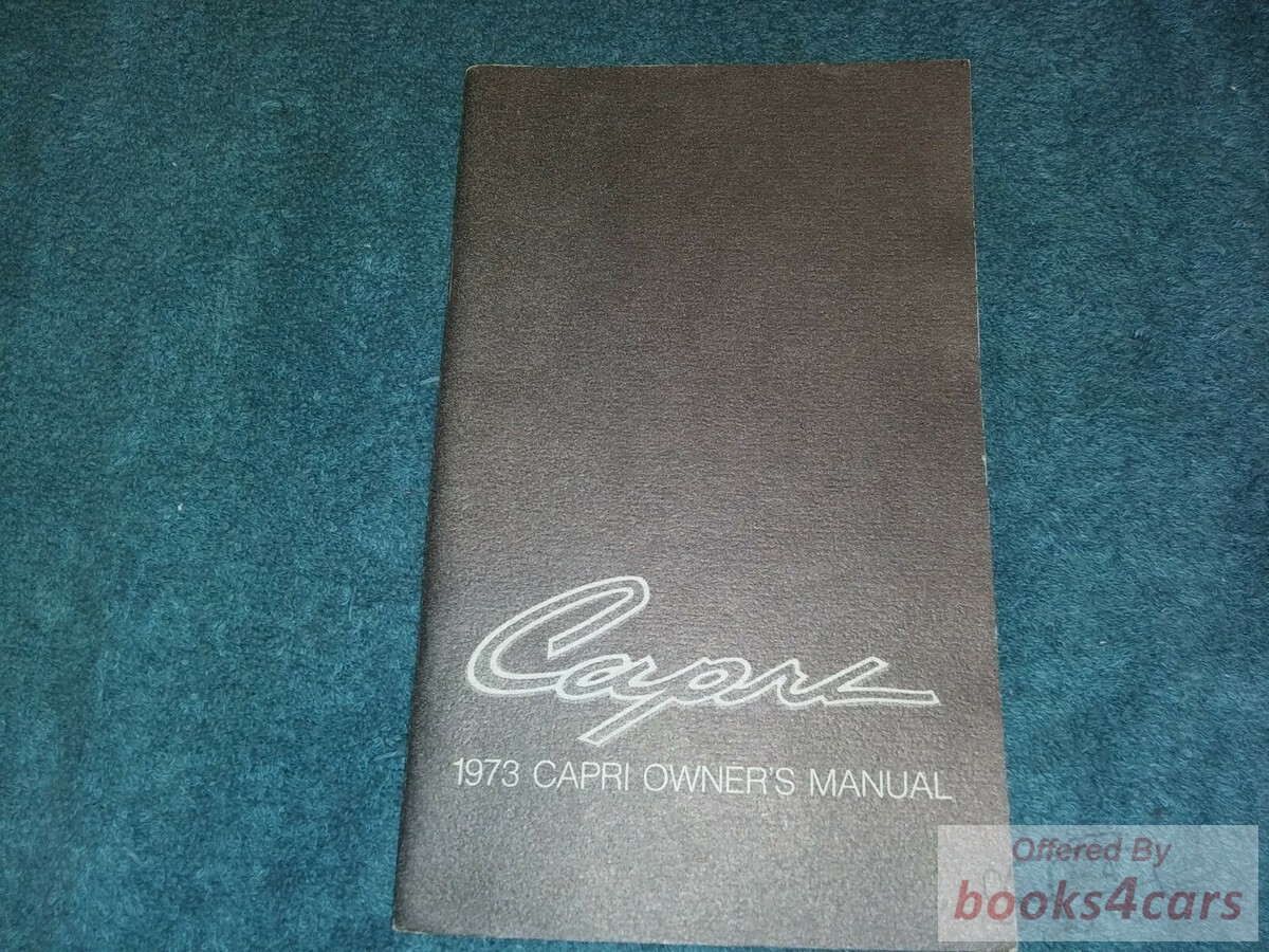 view cover of 1973 Capri Owners Manual by Mercury