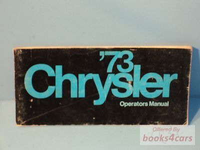 view cover of 1973 Chrysler Owners Manual by Chrysler