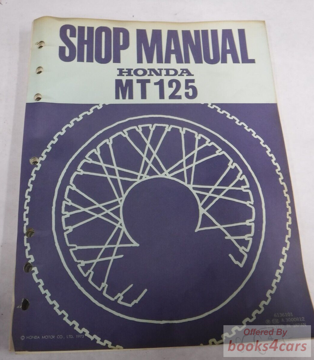 view cover of 1973 MT125 Shop Service Repair Manual by Honda MT 125