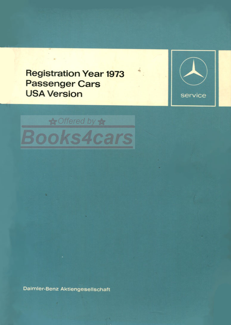 view cover of 1973 USA New Items Service Technical introduction Manual passenger cars by Mercedes 125 pages