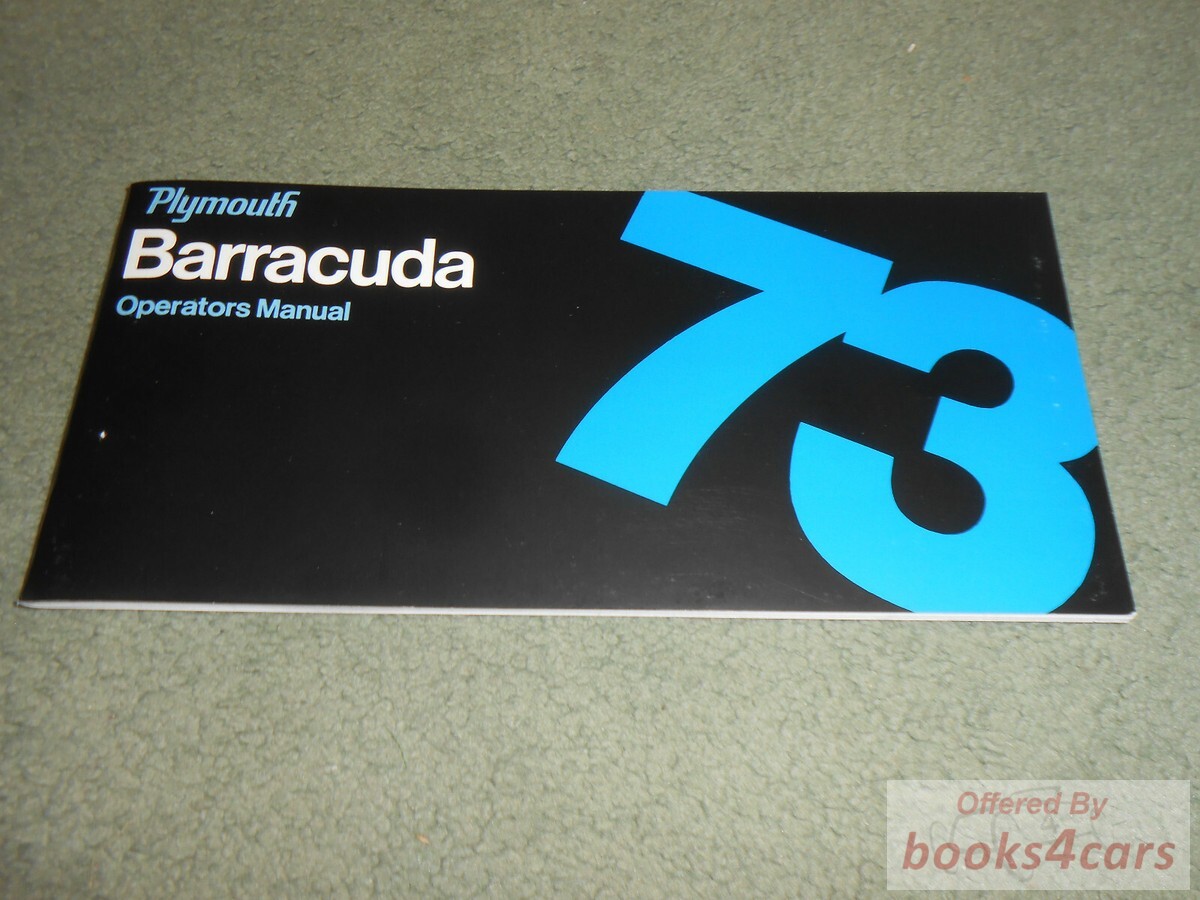 view cover of 1973 Barracuda Owners Manual by Plymouth