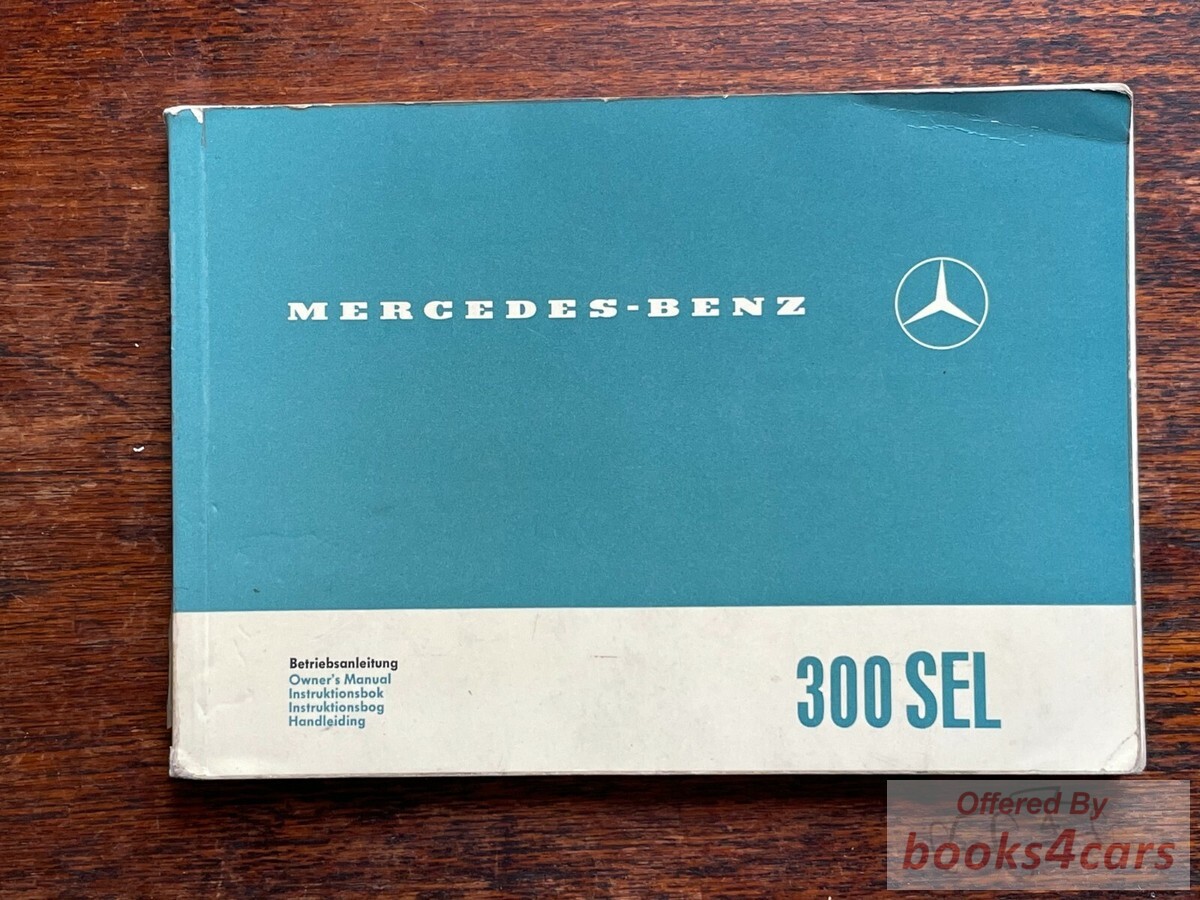 view cover of 1973 300SEL owners manual by Mercedes