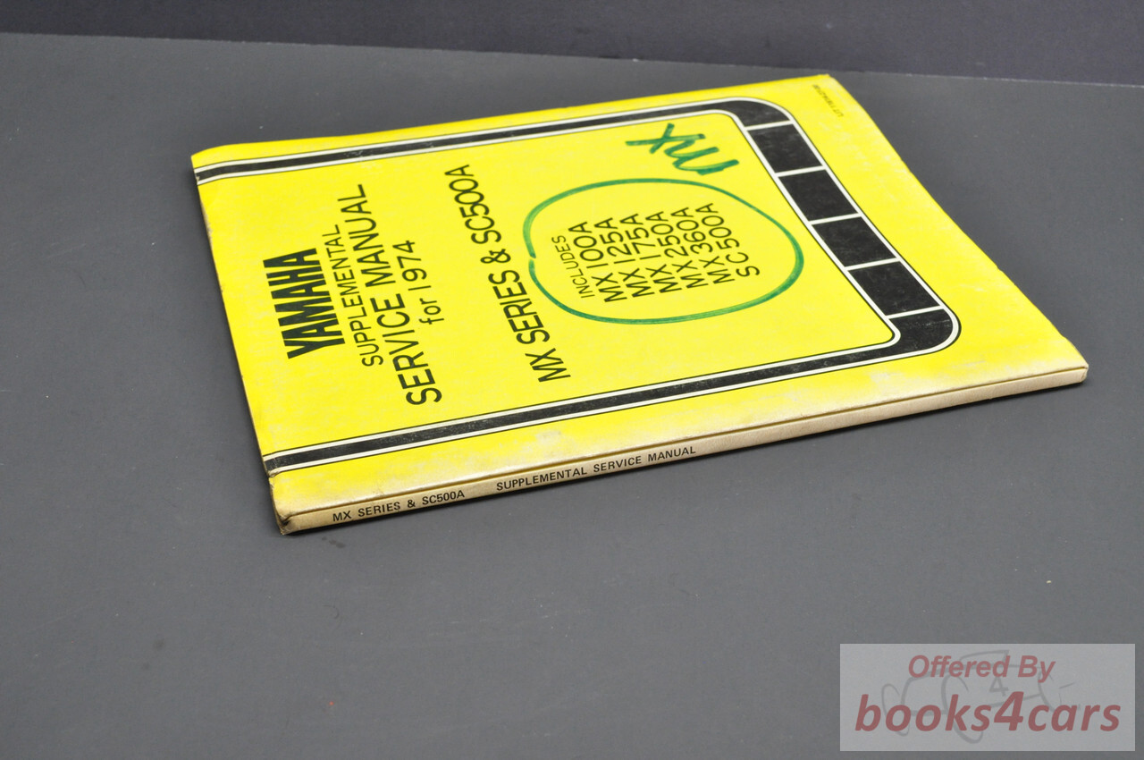 view cover of 1973 Yamaha MX-series SC500 Shop Service Repair Manual Supplement