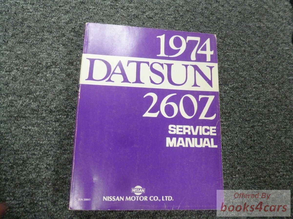 view cover of 1974 260Z Shop Service Repair Manual by Datsun Nissan for 260 Z