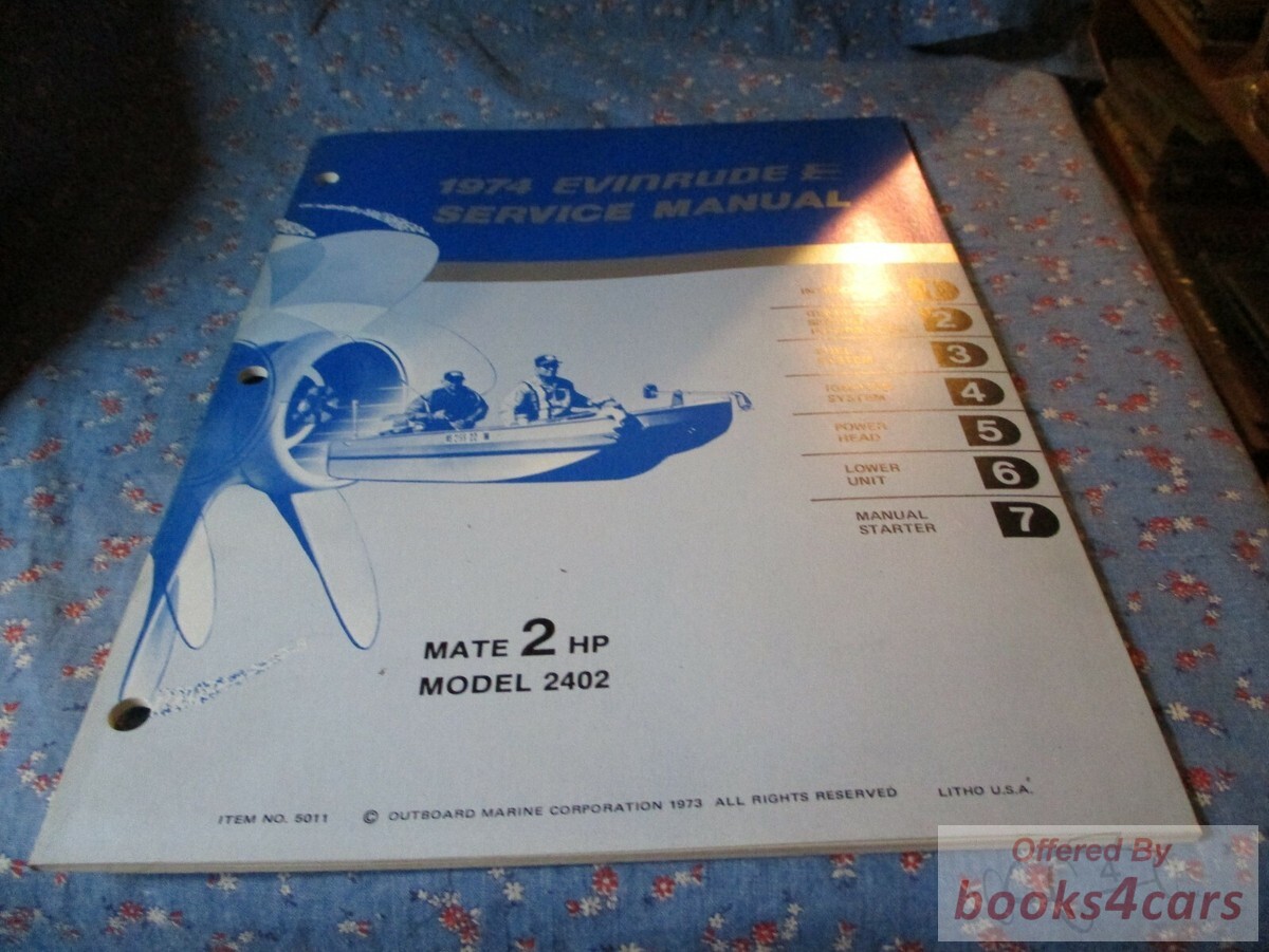 view cover of 1974 Mate 2 H.P. model 2402 Service Manual by Evinrude