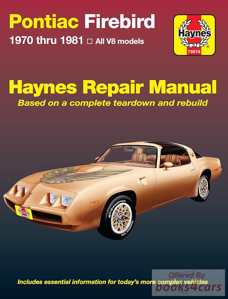 view cover of 1970-1981 Firebird repair manual covering all models by Haynes