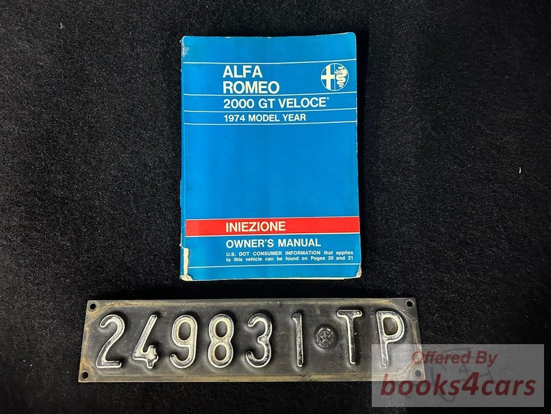 view cover of 1974 GTV 2000 Veloce owners manual by Alfa Romeo