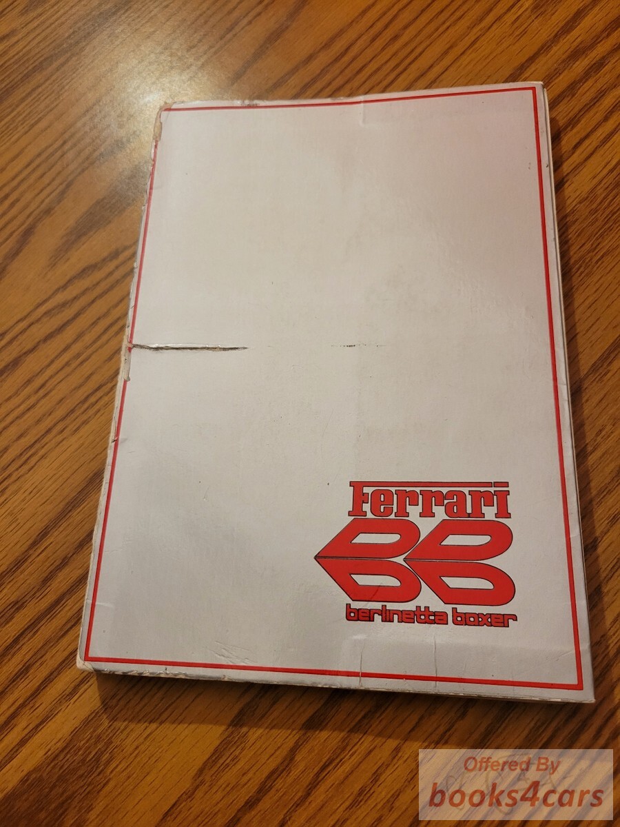 view cover of Ferrari 365GT4BB Boxer Owners Manual by Ferrari Berlinetta Boxer 365 GT4 BB