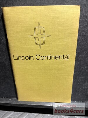 view cover of 1974 Continental Owners Manual by Lincoln
