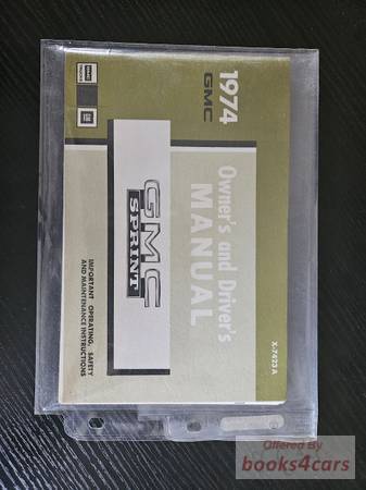 view cover of 1974 GMC Sprint Owners Manual