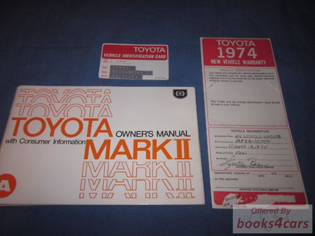 view cover of 1974 Mark II Owners Manual by Toyota