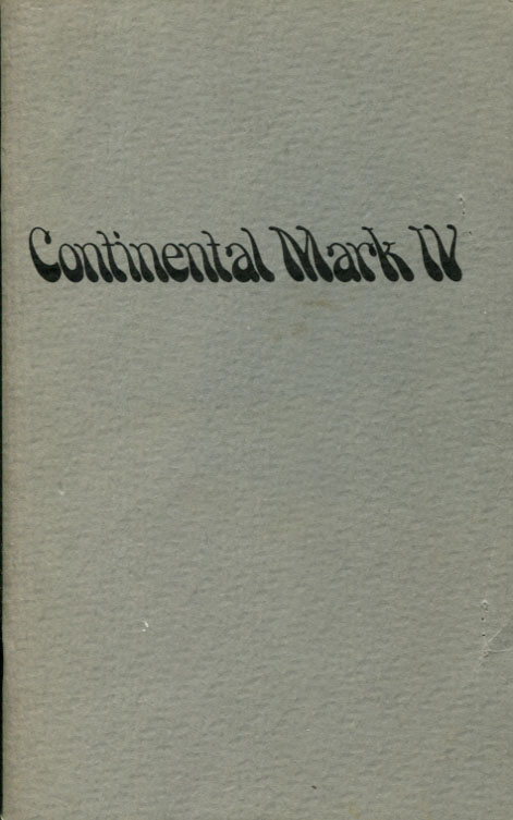 view cover of 1974 Continental Mark IV Owners Manual by Ford Mercury Lincoln