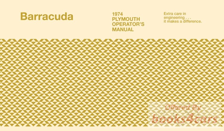 view cover of 1974 Barracuda Owners Manual by Plymouth