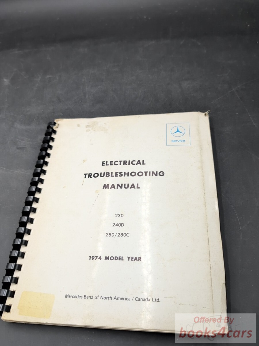 view cover of 1974 Mercedes 240D Electrical Wiring Diagram by Mercedes for 240 D
