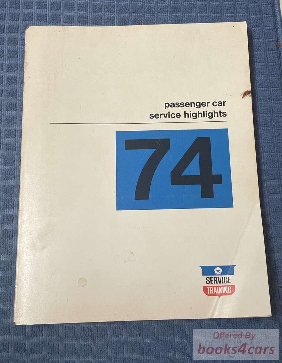view cover of 1974 Passenger Car Service Highlights by Chrysler