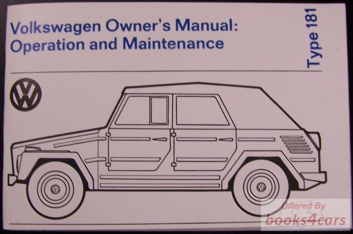 view cover of 1973-1974 VW Thing Owners Manual for 181 by Volkswagen