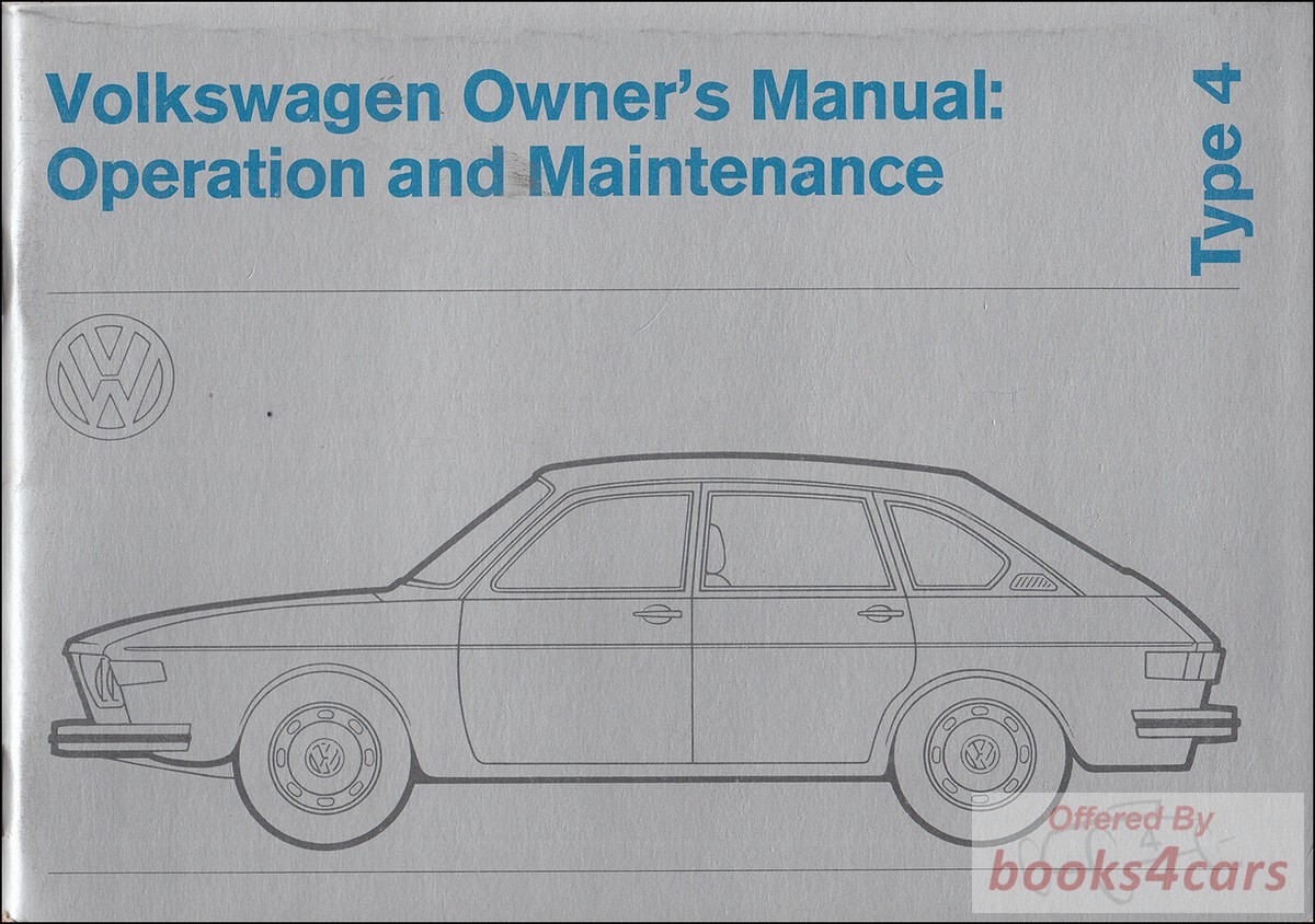 view cover of 1974 VW 412 Owners Manual by Volkswagen including 2 door 4 door & wagon