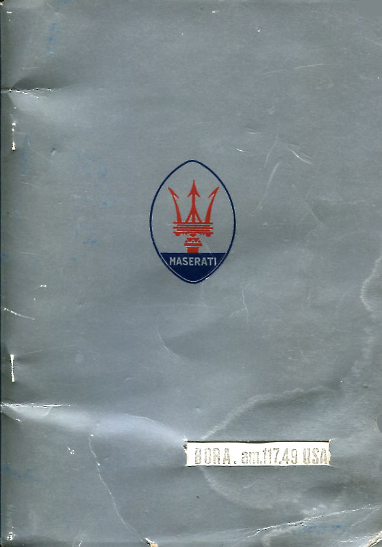 view cover of Bora Owners Manual USA supplement by Maserati containing differences from European Spec. 25 pages