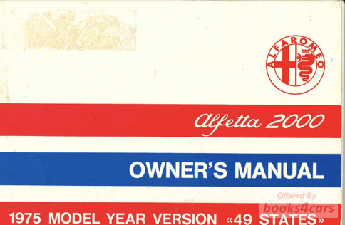 view cover of 1975 Alfetta Owners Manual by Alfa Romeo