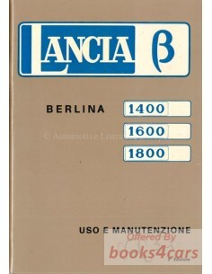 view cover of 1975 Beta Sedan Owners Manual by Lancia