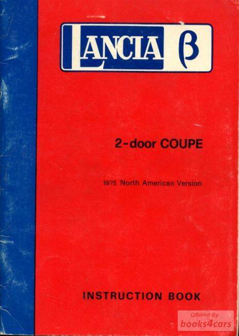 view cover of 1975 Beta Coupe Owners Manual by Lancia