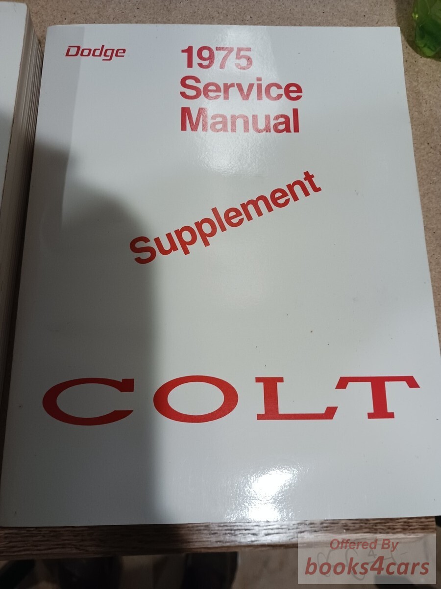 view cover of 1975 Colt Service manual Supplement by Dodge