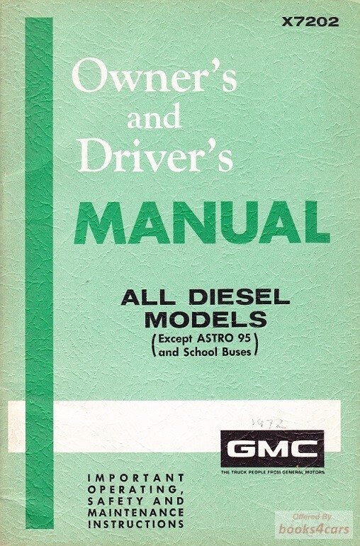 view cover of 1975 Diesel Trucks Owners Manual By GMC except Astro 95 and School Busses