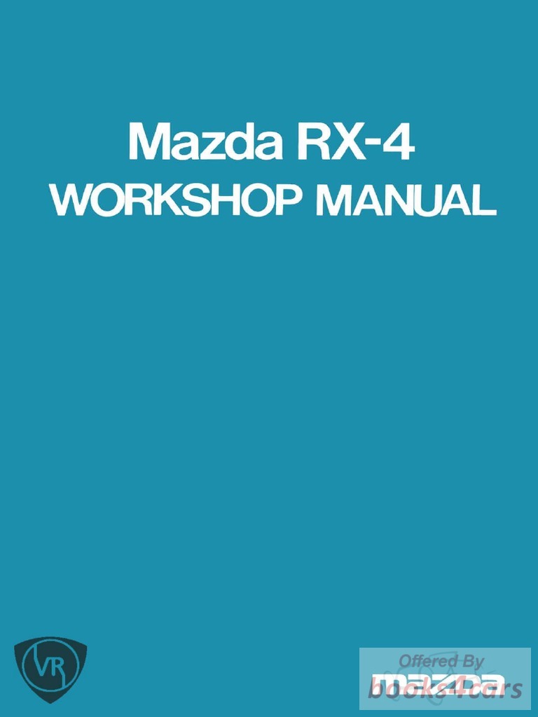 view cover of 1975 RX4 Workshop manual by Mazda for RX-4