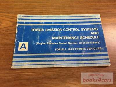 view cover of 1975 Emission Control Systems and Maintenance Schedule by Toyota.