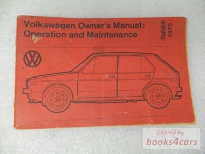 view cover of 1975 Owners Manual for Rabbit 2DR/4DR by Volkswagen VW