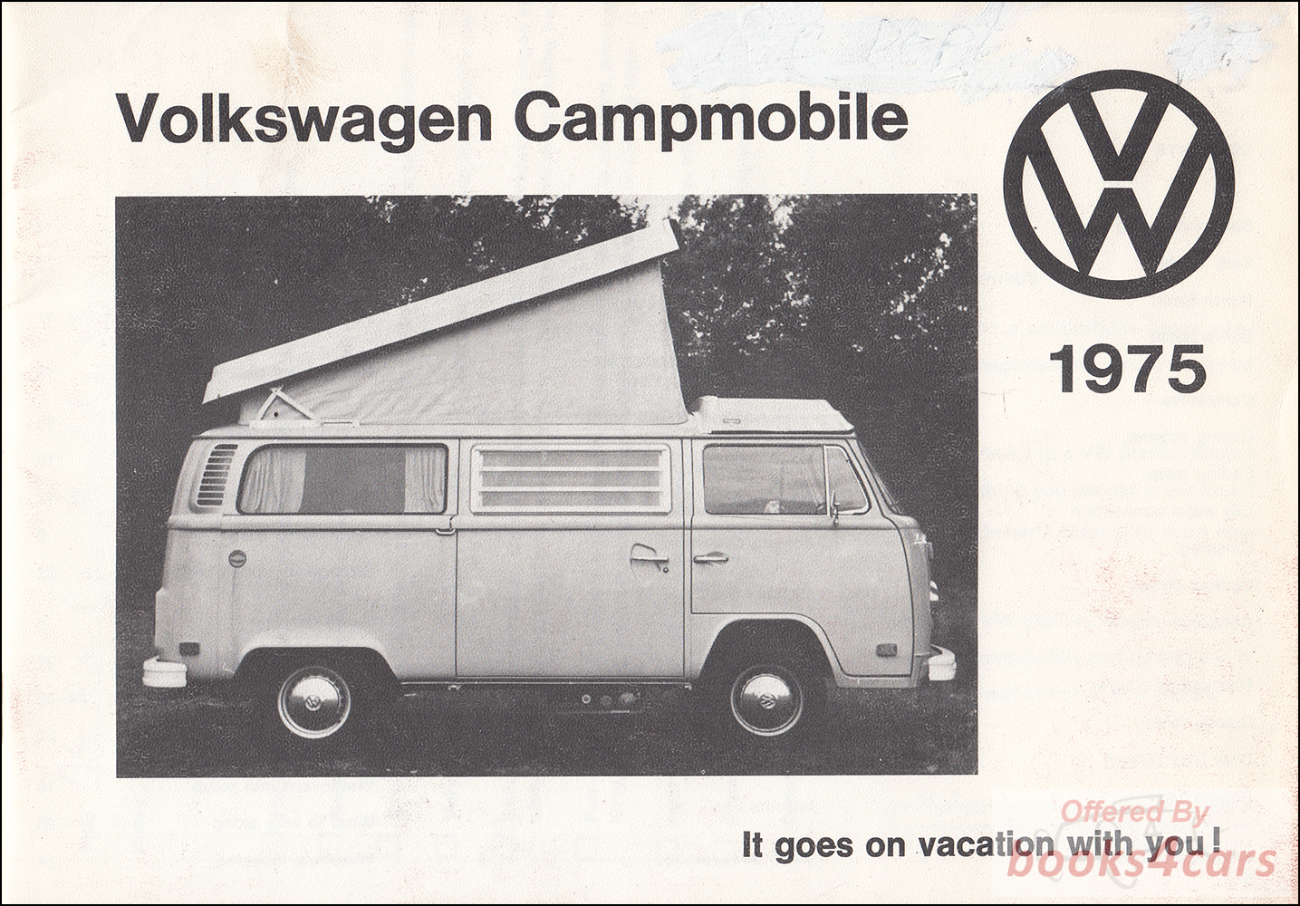 view cover of 1975 campmobile supplement owners manual by Volkswagen VW for Camper Van