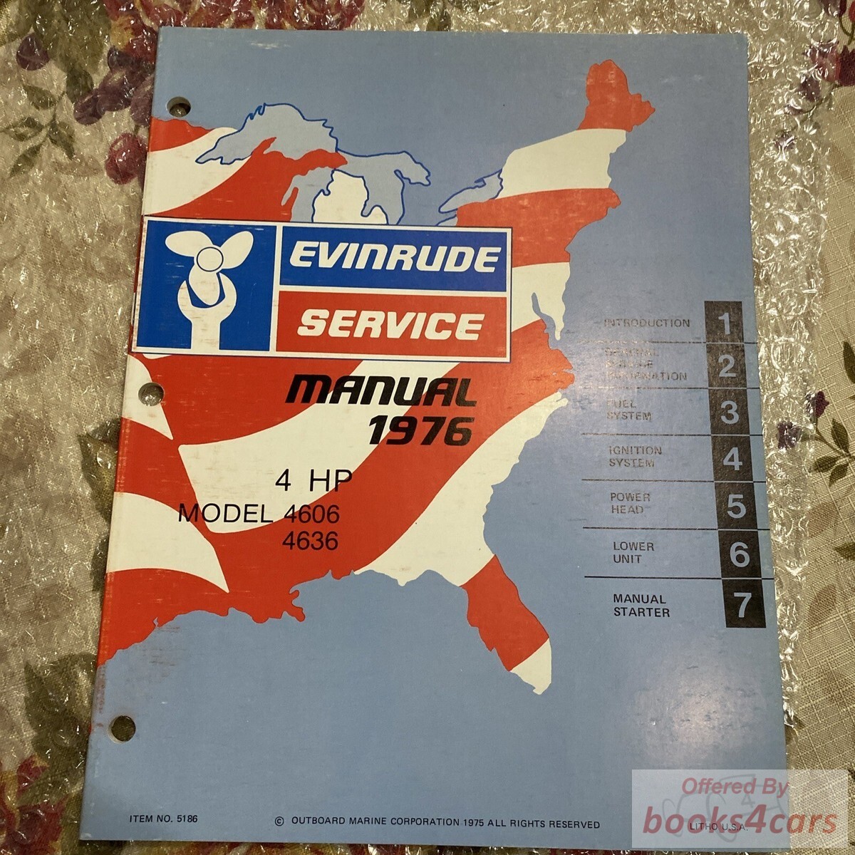 view cover of 1976 4 HP Service Manual by Evinrude (models: 4606, 4636)
