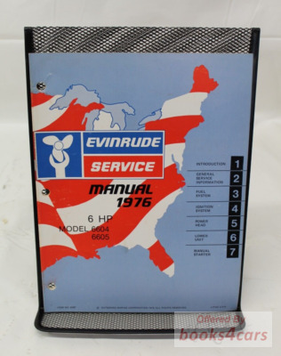 view cover of 1976 6 HP Service Manual by Evinrude (models: 6604, 6605)