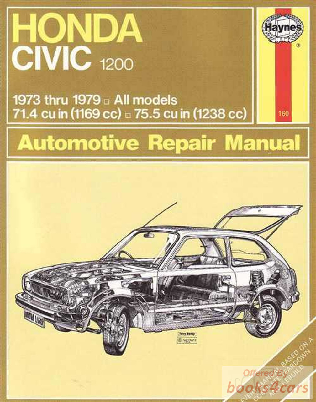 view cover of 1973-1979 Honda Civic 1200 shop service repair manual by Haynes
