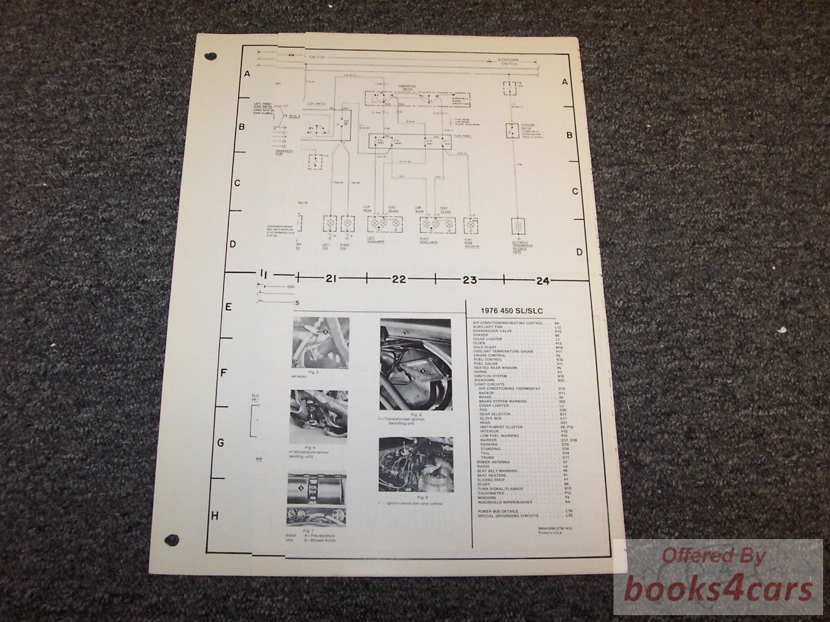 view cover of 1976 Mercedes 450SL 450SLC Electrical Wiring Diagram by Mercedes for 450 SL & SLC