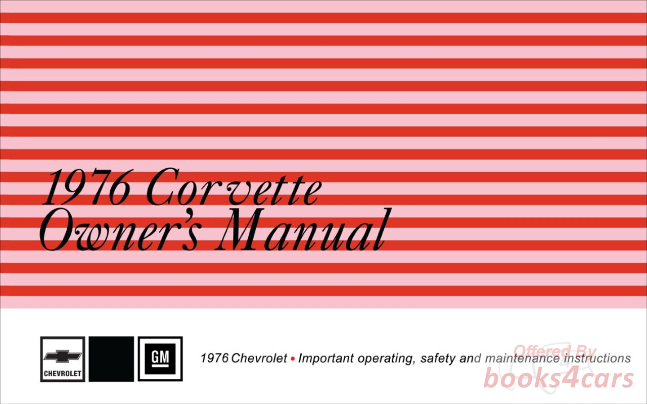 view cover of 1976 Corvette Owners manual by Chevrolet