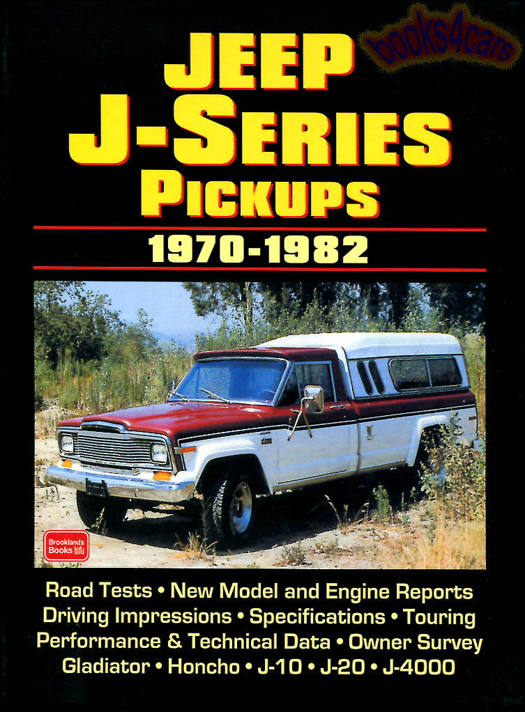 view cover of 1970-1982 Jeep J-Series Pickups Portfolio of articles compiled by Brooklands in 100 page book J10 J20 J30 trucks