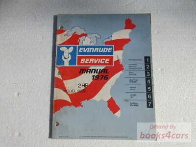 view cover of 1976 2 HP Service Manual by Evinrude (model: 2602)