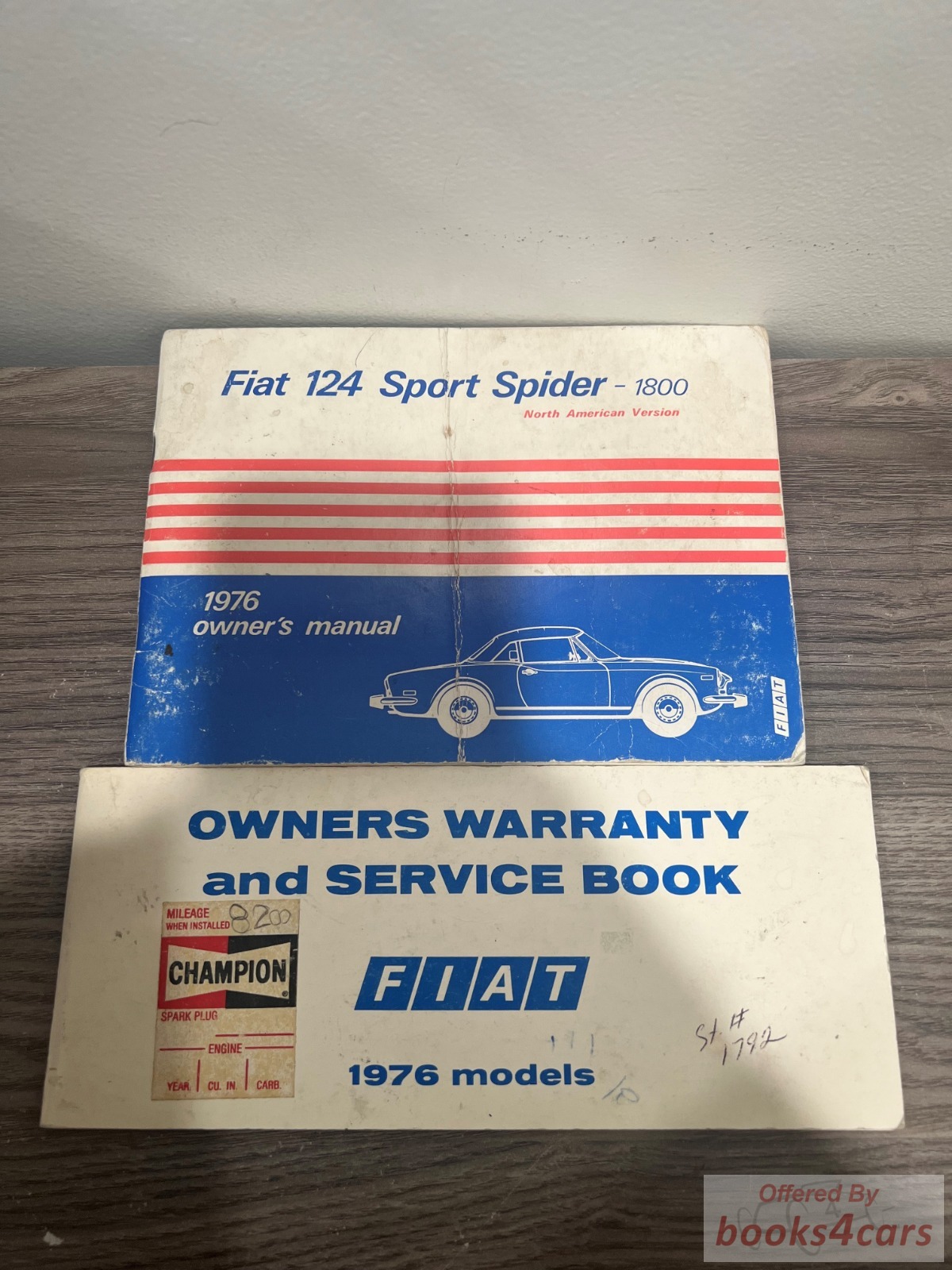 view cover of 1976 Fiat 124 Sport Spider 1800 Owners Manual