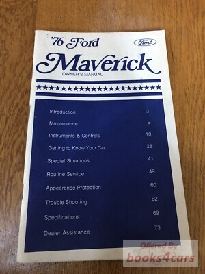 view cover of 1976 Maverick Owners Manual by Ford