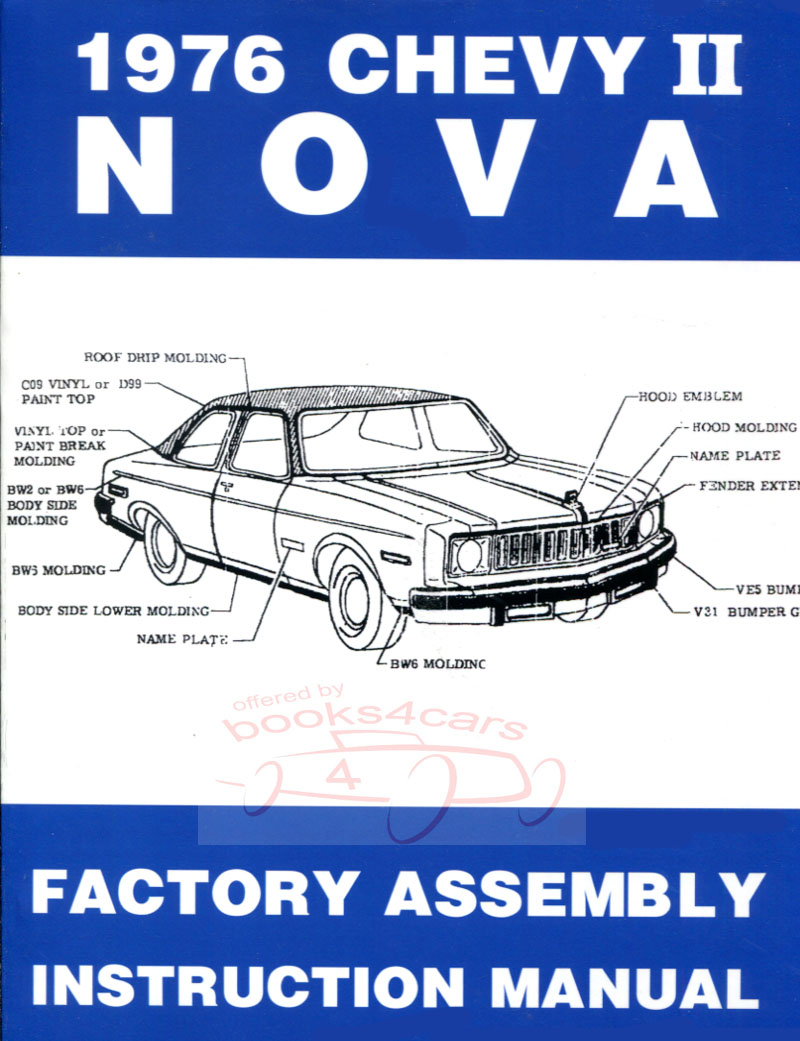 view cover of 1976 Chevy II Nova Factory Assembly Manual by Chevrolet