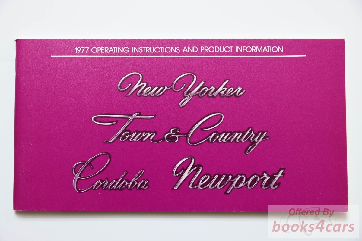 view cover of 1977 Owners Manual New Yorker Town & Country Cordoba Newport by Chrysler