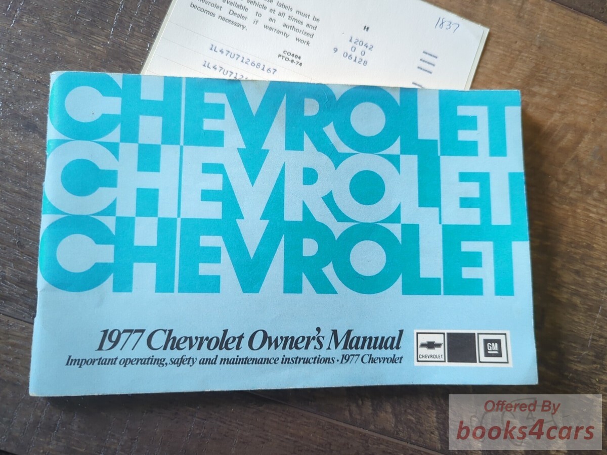 view cover of 1977 Owners manual by Chevrolet for 1977 Impala & Caprice