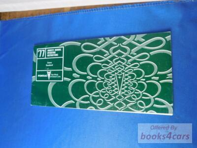 view cover of 1977 Owners Manual for Astre & Sunbird by Pontiac.